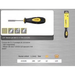 221535 TOPMASTER Maner pentru biti prindere hexagonala 1/4
