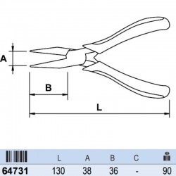 64731 EGAMASTER Cleste cu varfuri drepte, deschidere maxima 38 mm ESD.