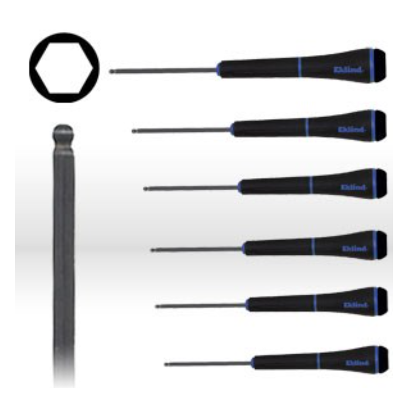 92600 EKLIND Set 6 surubelnite profil hexagon cu bila,metric,1.3mm-4mm