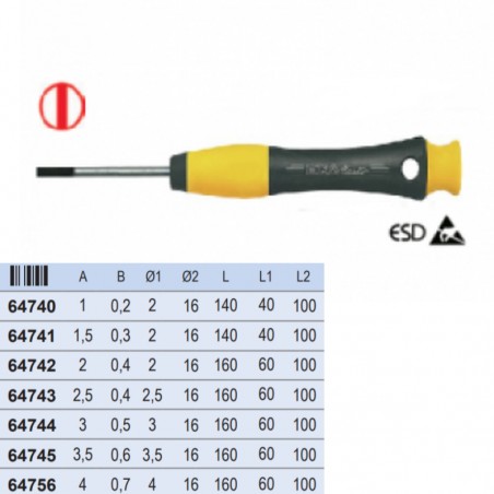 64744 EGAMASTER Surubelnita dreapta latime varf 3mm grosime varf 0.5mm