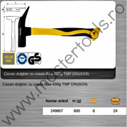 249807 TOPMASTER Ciocan dulgher 600 gr cu coada de fibra