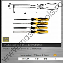 Set 4 dalti lemn TOPMASTER