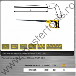 371515 TOPMASTER Fierastrau pentru lemn lungime 300 mm