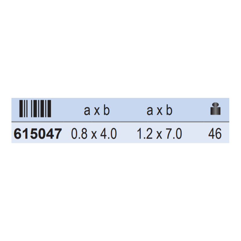 615047 UNIOR Tija cu varfuri drepte 0.8x4.0 si 1.2x7.0 mm,reversibila.