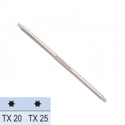 620399 UNIOR Tija cu varfuri TORX TX20 si TX25, reversibila.