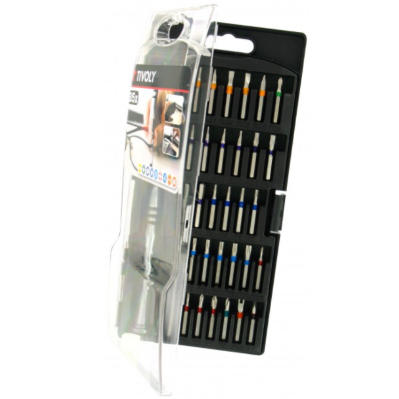11501570026 TIVOLY Trusa biti accesorii aplicatii precizie, 35 piese