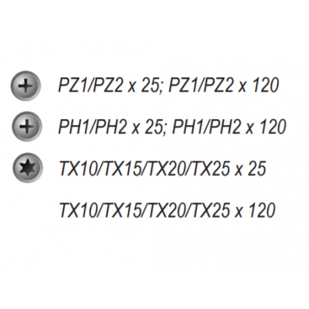 11501570038 TIVOLY Trusa biti accesorii aplicatii precizie, 17 piese