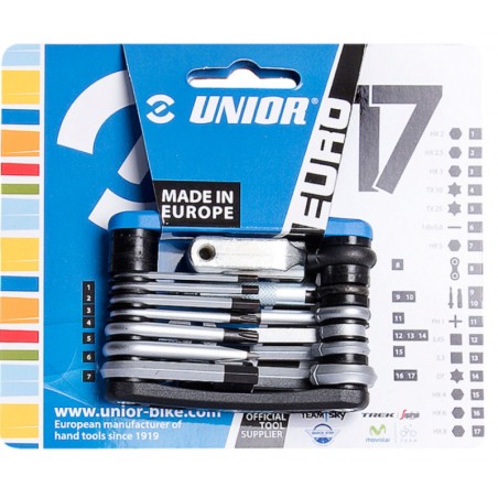 625790 UNIOR Multitool EURO17 Tip briceag pentru bicicleta,17 piese.