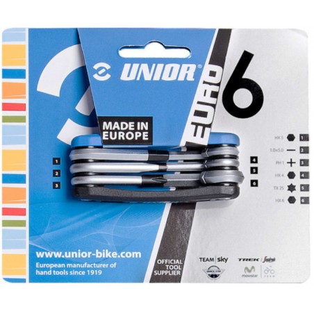 625793 UNIOR Multitool EURO6 Tip briceag pentru bicicleta, 6 piese.
