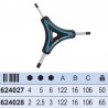 624027 UNIOR Cheie hexagonala cu trei picioare 4-5-6 mm 624027 UNIOR Cheie hexagonala cu trei picioare 4-5-6 mm