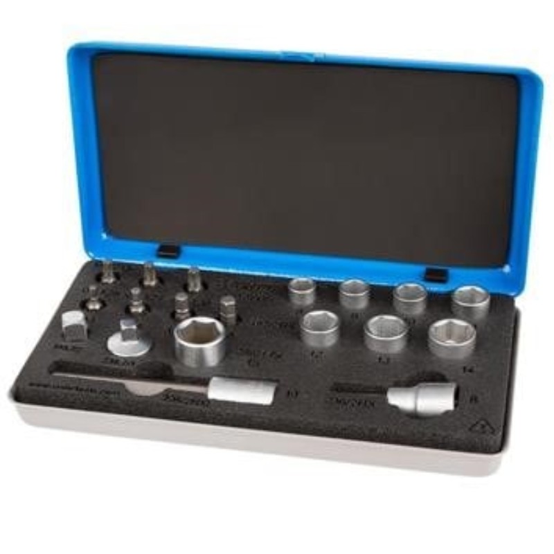 624040 UNIOR Set biti si chei tubulare, 19 piese.
