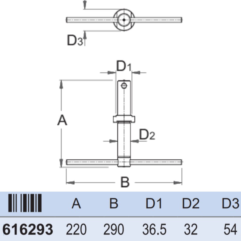 616293 UNIOR Scula pentru montat ax pedalier de 35.8 si 36.3 mm