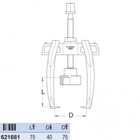 621661 UNIOR Extractor rulmenti si set montare capacitate 40-75 mm
