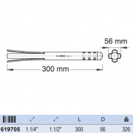 619705 UNIOR Extractor locas furca rulmenti 1.1/4" 1.1/2" maxim 56 mm