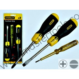 0-65-012 STANLEY Set de 3 surubelnite CushionGrip Lata si Phillips