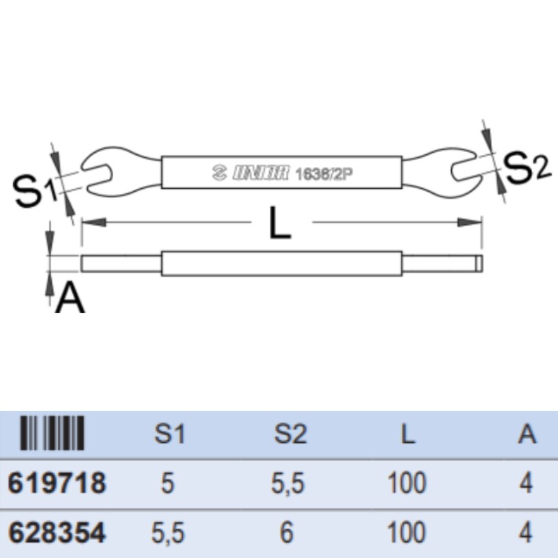 619718 UNIOR Cheie pentru spite deschidere 5 x 5.5 mm