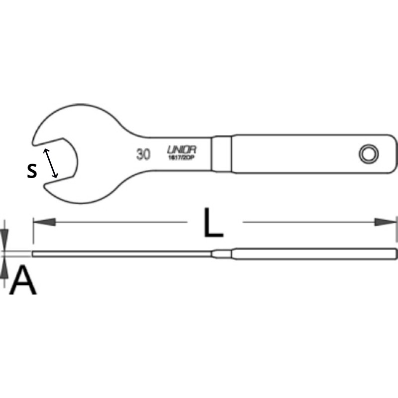 617841 UNIOR Cheie simpla ax roata deschidere 24 mm lungime 220 mm