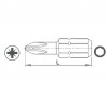 338711 TOPMASTER Set 2 biti stea PZ1, hexagon 1/4", lungime 50 mm.