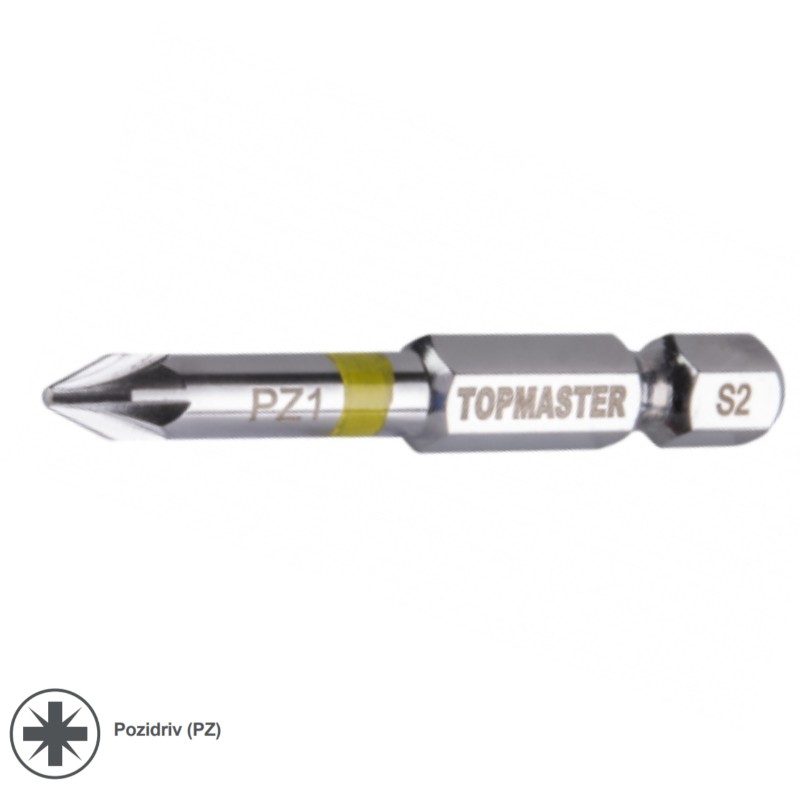338711 TOPMASTER Set 2 biti stea PZ1, hexagon 1/4", lungime 50 mm.