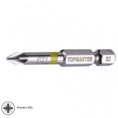 338711 TOPMASTER Set 2 biti stea PZ1, hexagon 1/4", lungime 50 mm.
