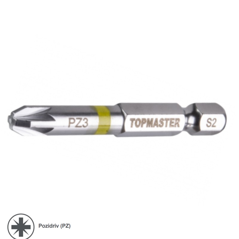 338713 TOPMASTER Set 2 biti stea PZ3, hexagon 1/4", lungime 50 mm.