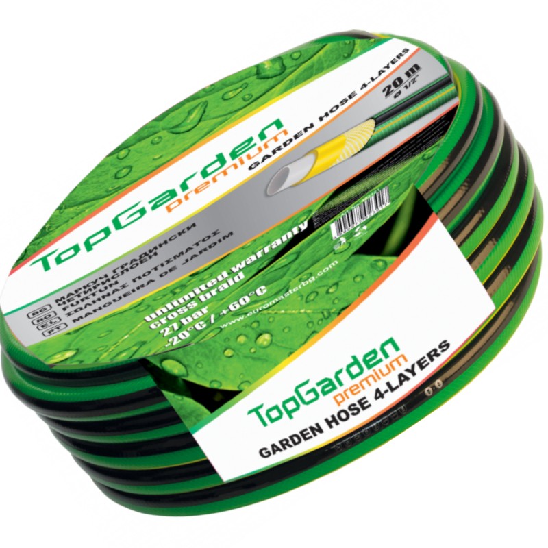 402123 TOPGARDEN Furtun gradina,4 straturi,interior 1/2",lungime 50 m.