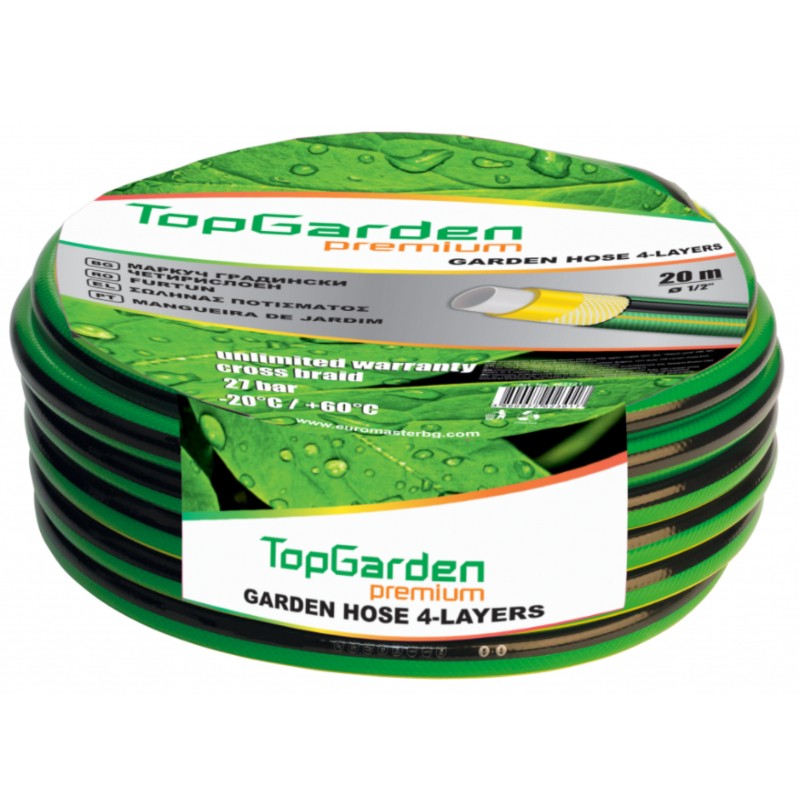 402123 TOPGARDEN Furtun gradina,4 straturi,interior 1/2",lungime 50 m.