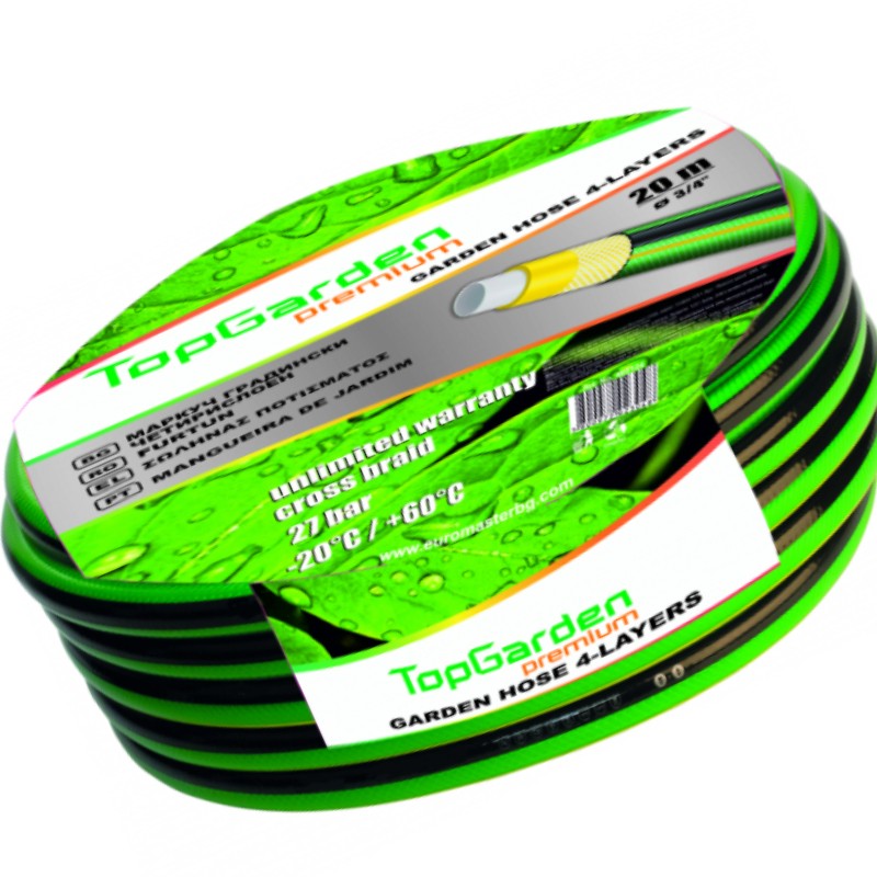 402126 TOPGARDEN Furtun gradina,4 straturi,interior 3/4",lungime 50 m.