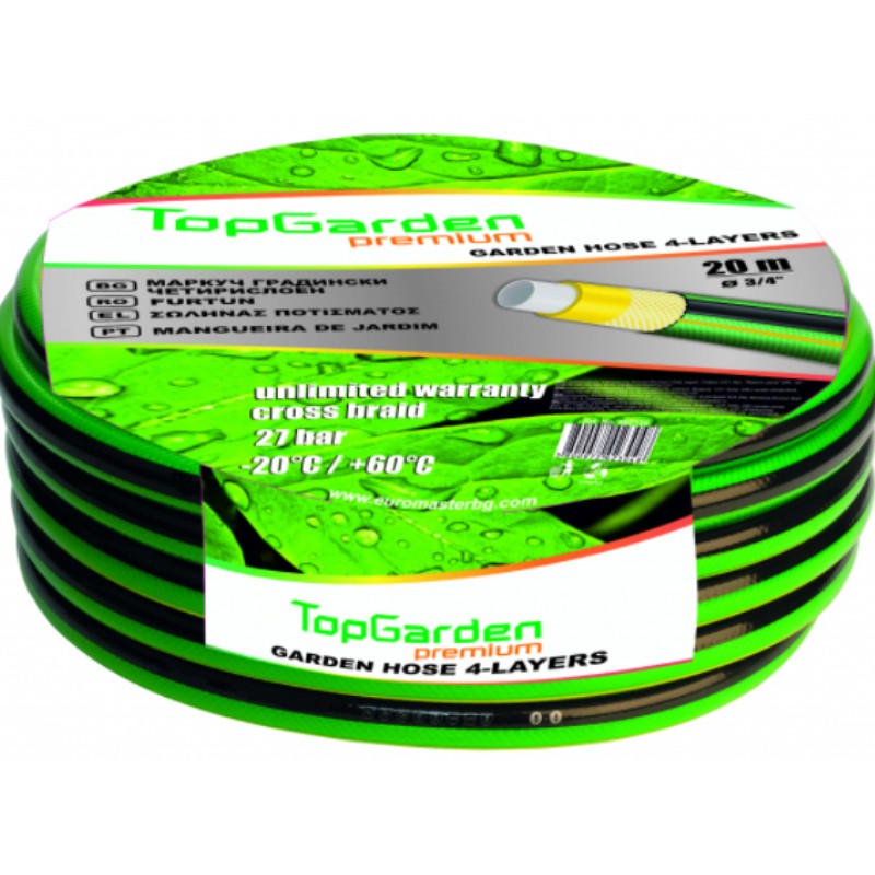 402126 TOPGARDEN Furtun gradina,4 straturi,interior 3/4",lungime 50 m.