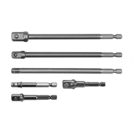 YT-04629 YATO Set 6 adaptoare hexagon 1/4"patrat 1/4,3/8,1/2".