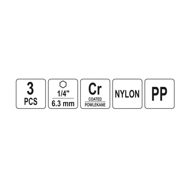 YT-47553 YATO Set 3 perii,diametru 5,8,10 mm,prindere hexagonala 1/4".