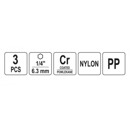 YT-47553 YATO Set 3 perii,diametru 5,8,10 mm,prindere hexagonala 1/4".