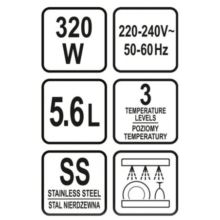 67661 LUND Oala electrica de gatit,SLOW COOKER,320 W,5.6 L.