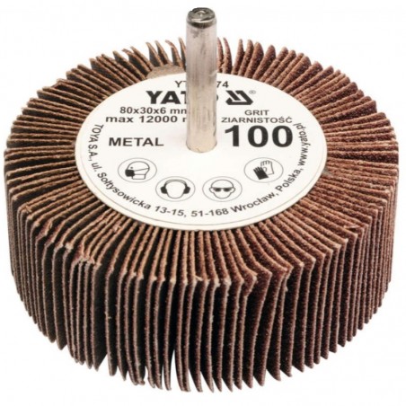 YT-83374 YATO Perie abraziva circulara tija 80x30x6mm,granulatie 100.