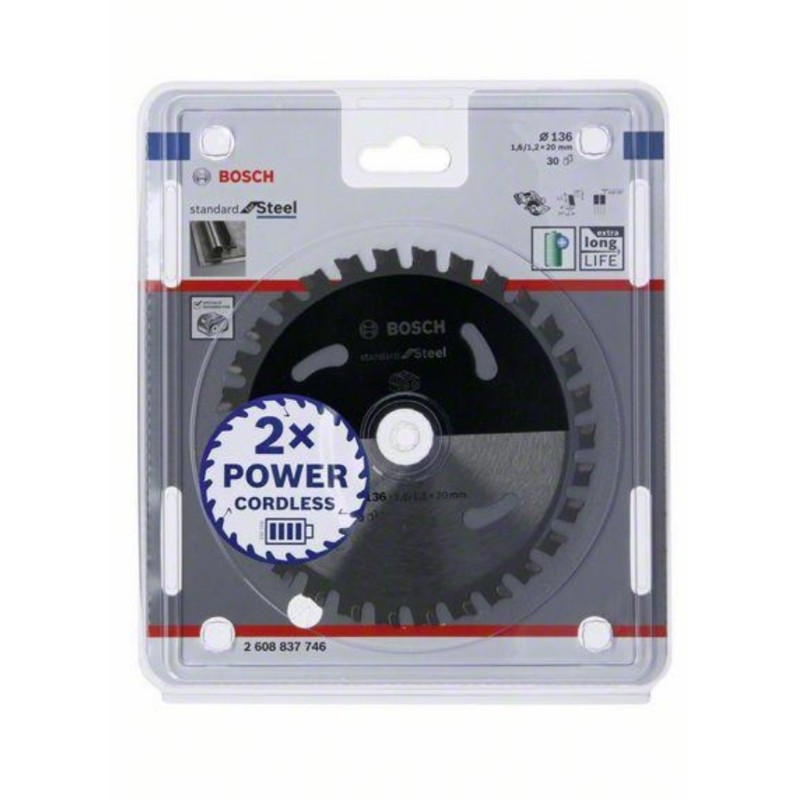 2608837746 BOSCH Disc Standard for Steel, 136x1.6/1.2x20mm, 30 dinti