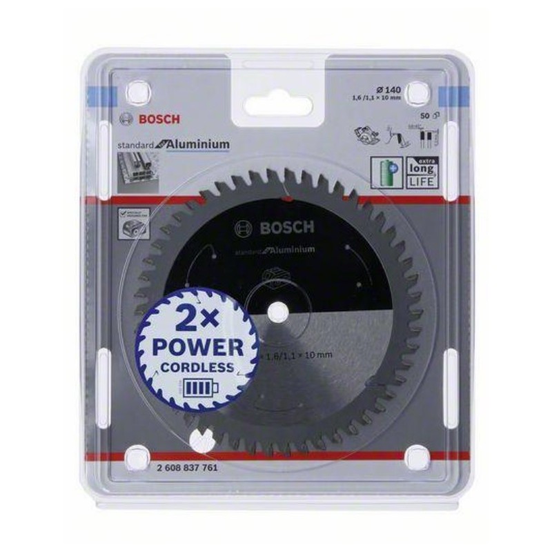 2608837761 BOSCH Disc Standard for Aluminium,140x1.6/1.1x10mm,50 dinti