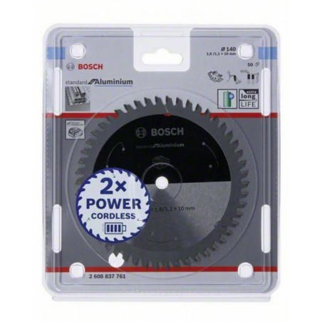 2608837761 BOSCH Disc Standard for Aluminium,140x1.6/1.1x10mm,50 dinti
