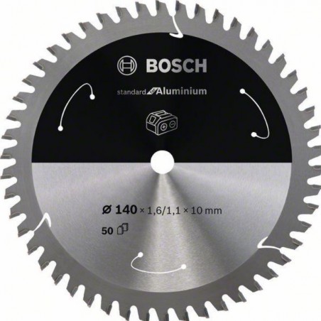 2608837761 BOSCH Disc Standard for Aluminium,140x1.6/1.1x10mm,50 dinti