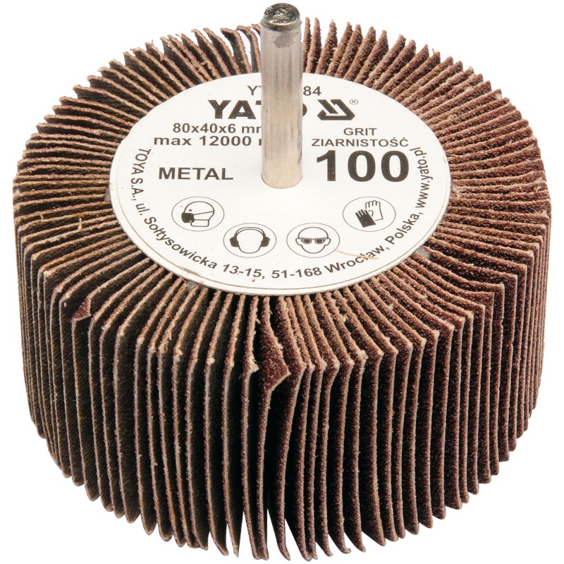 YT-83384 YATO Perie abraziva circulara tija 80x40x6mm,granulatie 100.