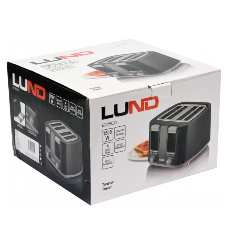 67501 LUND Prajitor de paine, toaster 1300-1500 W, 4 posturi.