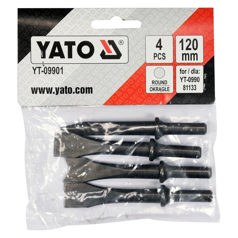 YT-09901 YATO Set 4 dalti pentru ciocan pneumatic, lungime 120 mm.