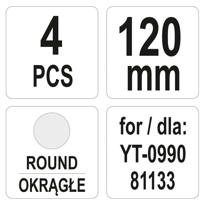 YT-09901 YATO Set 4 dalti pentru ciocan pneumatic, lungime 120 mm.