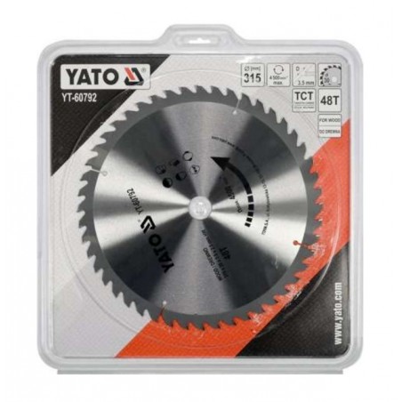 YT-60792 YATO Disc circular 315 x 3.5 x 30, 48T, pentru lemn.