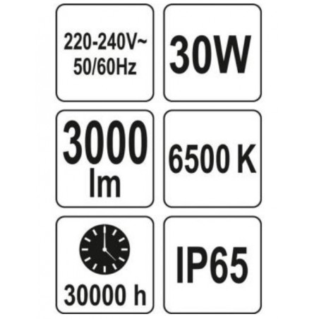 YT-81824 YATO Reflector LED SMD, putere 30 W, 3000 Lm.