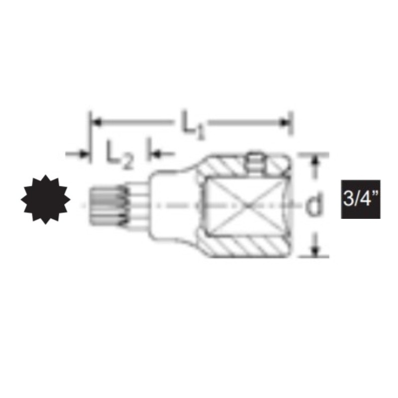 SW05060016 STAHLWILLE Cheie tubulara profil XZN M16, patrat 3/4".