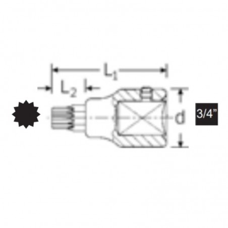 SW05060018 STAHLWILLE Cheie tubulara profil XZN M18, patrat 3/4".