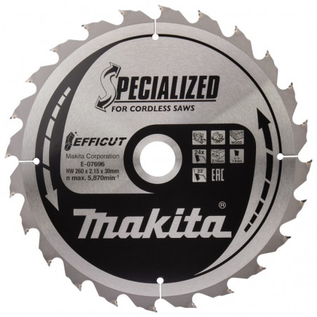 E-07696 Makita Panza fierastrau circular EFFICUT, 260x30mm, 24 dinti