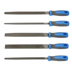 612930 UNIOR Set 5 pile metal bastard cu maner, lungime 250 mm.