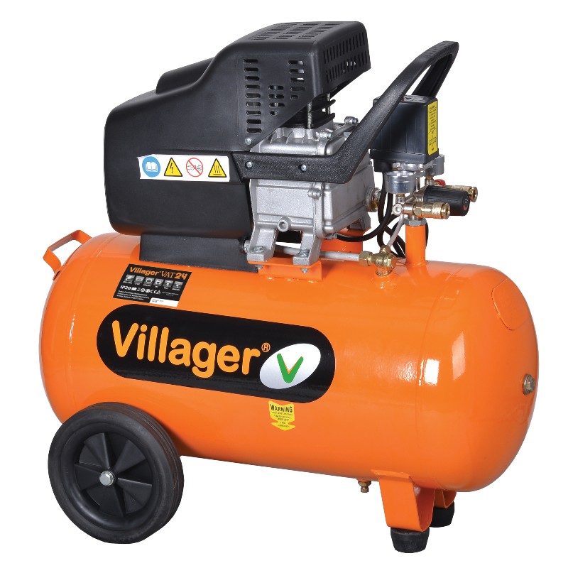 007585 VILLAGER Compresor VAT 50 L, 1500W, 8bar, debit 206 l/min