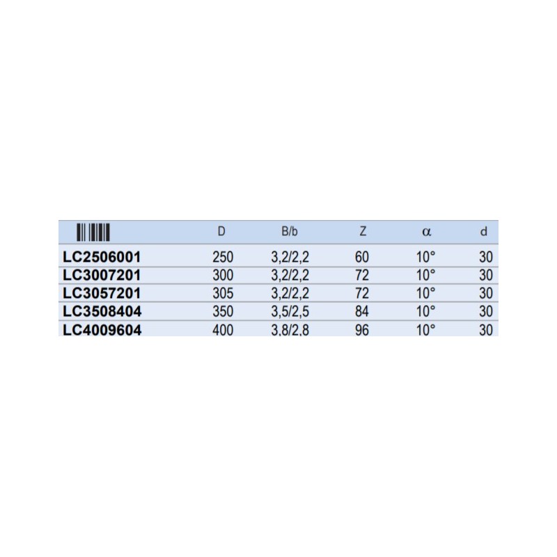 LC2506001 FIRST Disc circular placat CMS, 250x3.2/2.2x30 mm, 60 dinti.